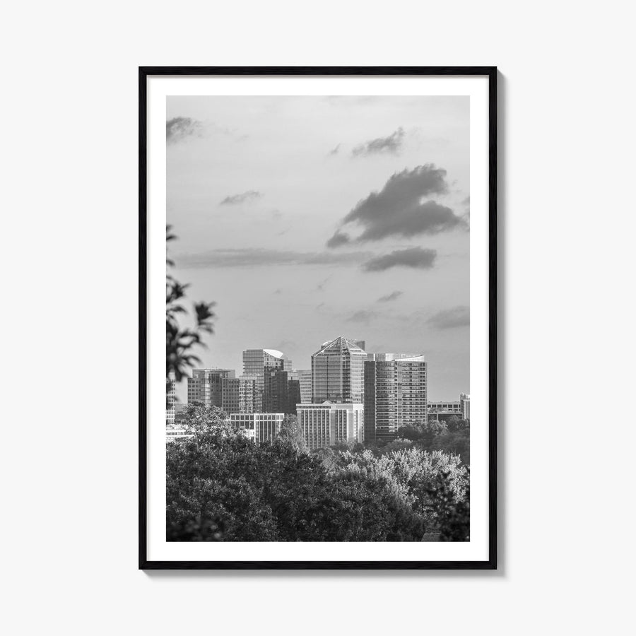 Northern Virginia black & white photo poster of Virginia, USA – vertical wall art, unframed print shown in interior mockup
