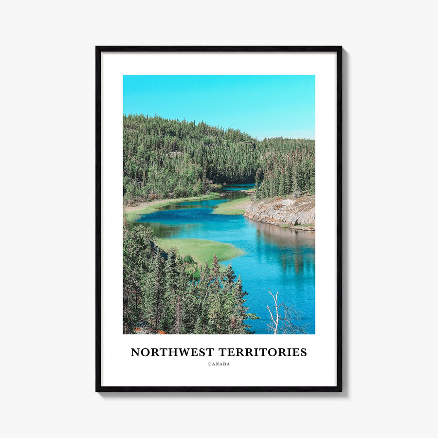 Northwest Territories colorful classic poster of Canada – vertical wall art, unframed print shown in interior mockup