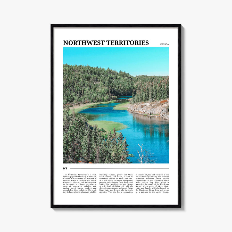 Northwest Territories colorful travel poster of Canada – vertical wall art, unframed print shown in interior mockup