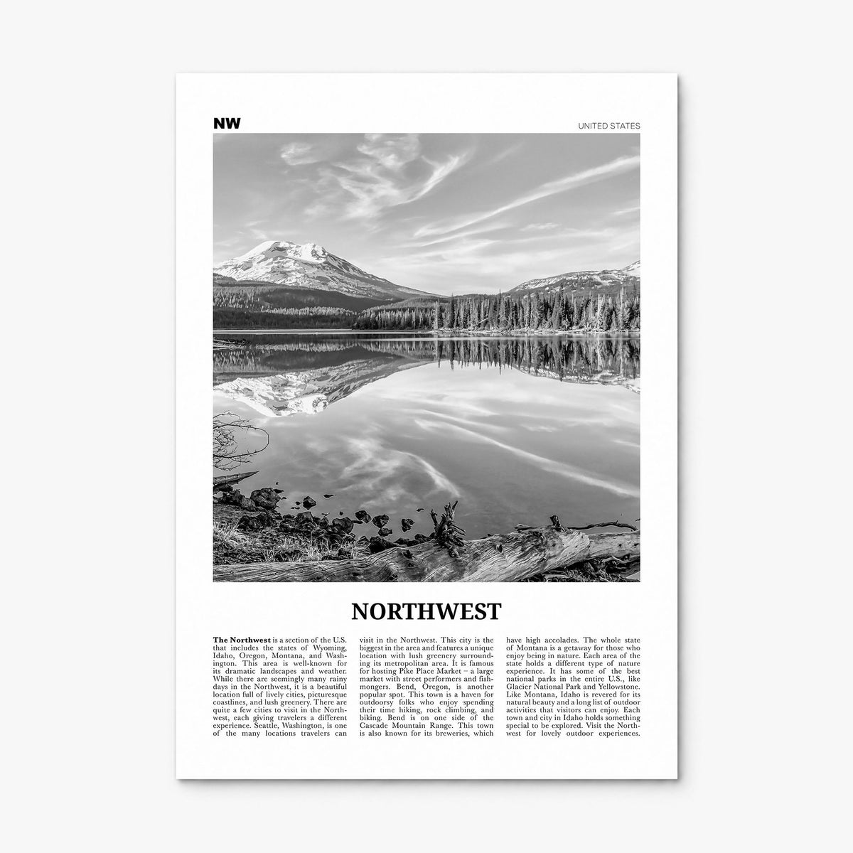 Northwest, United States Newspaper Poster, print only (unframed)