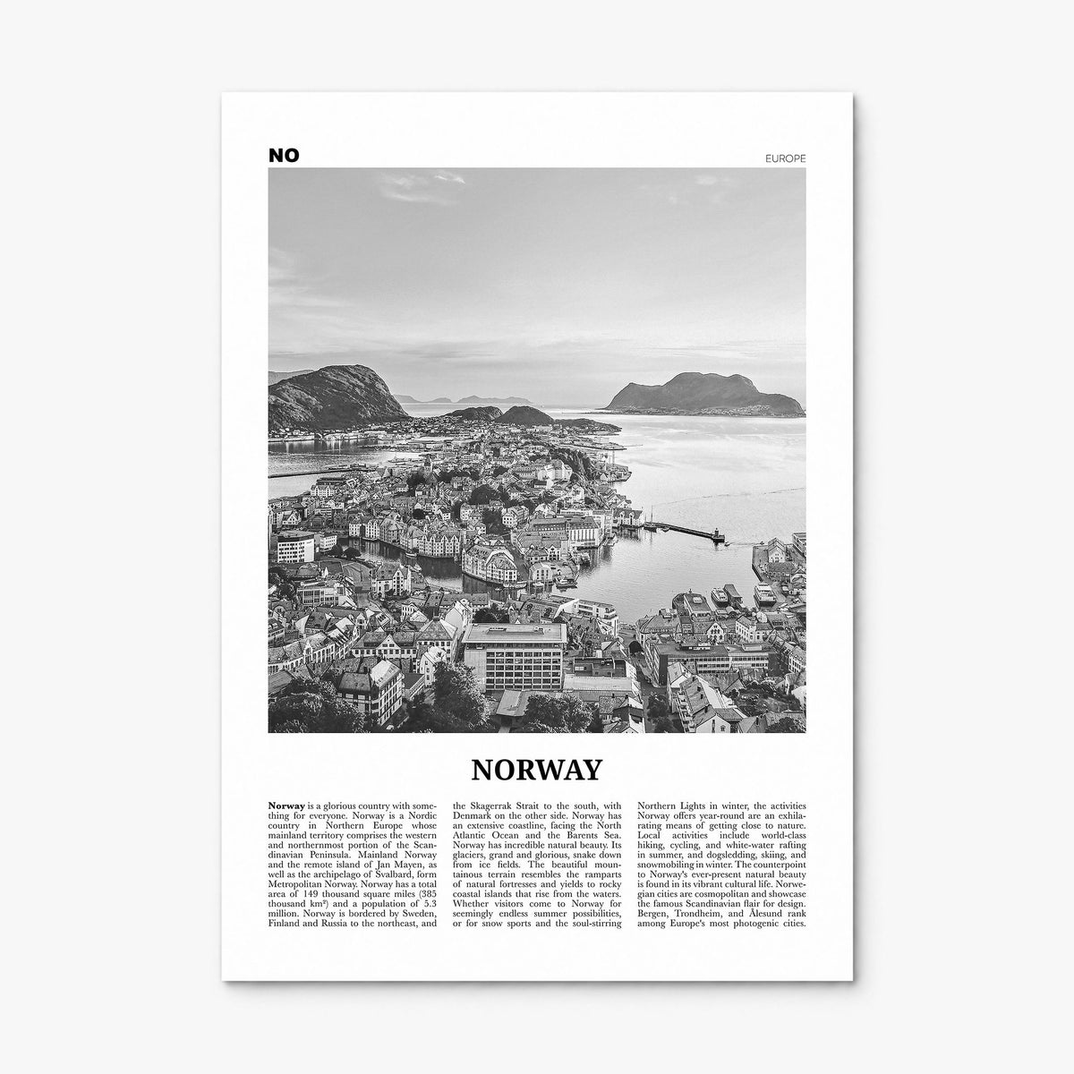 Norway Newspaper Poster, print only (unframed)