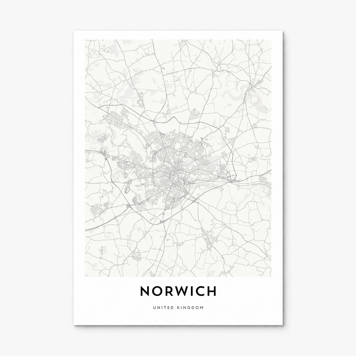 Norwich Map Poster, print only (unframed)
