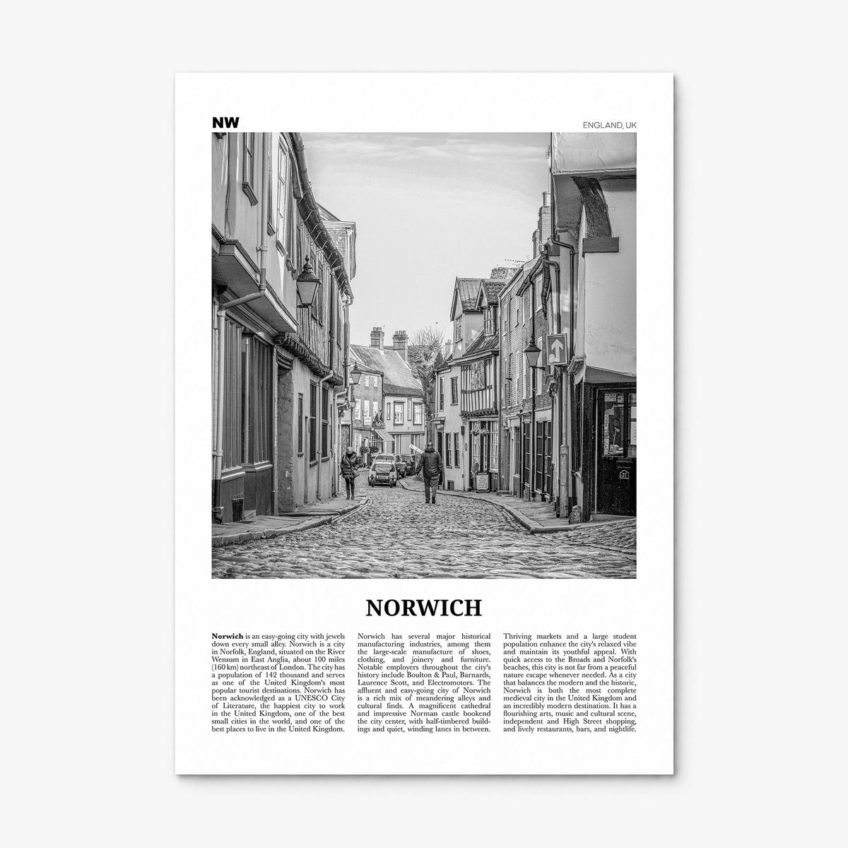 Norwich Newspaper Poster, print only (unframed)