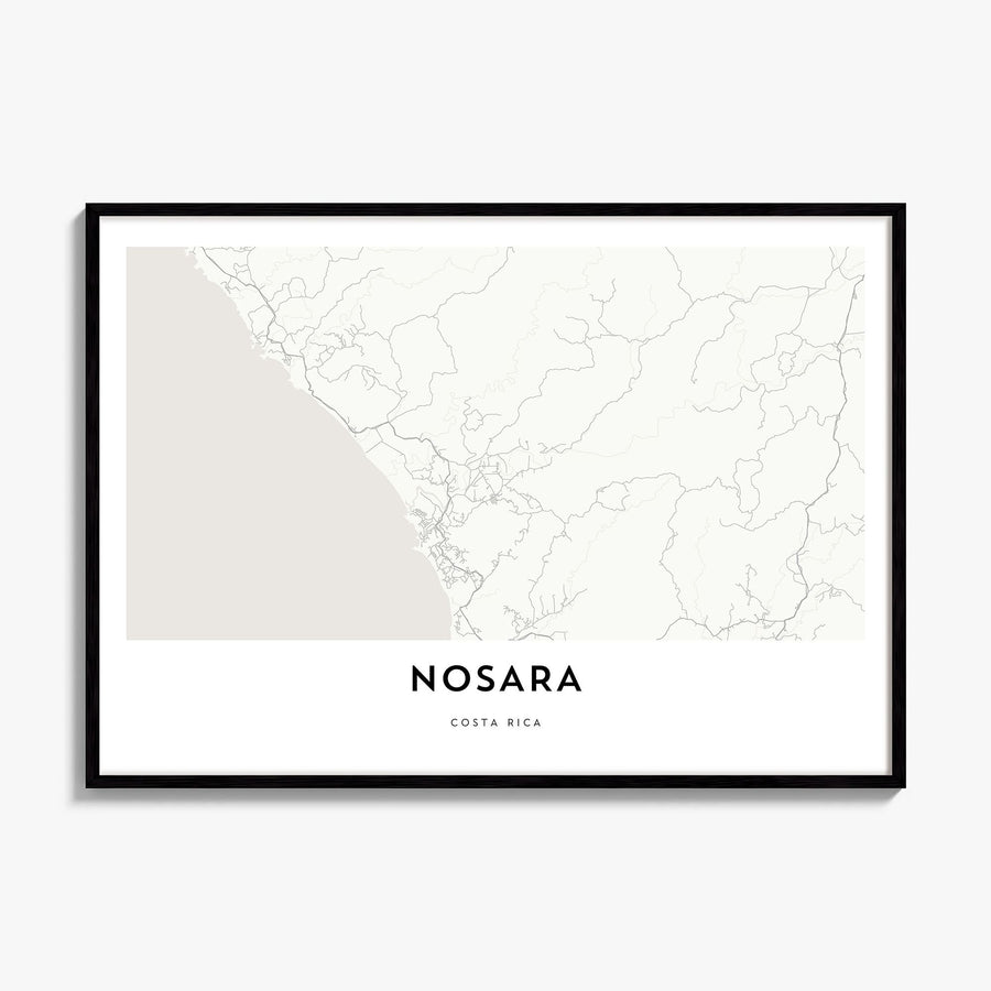 Nosara Map Poster, framed poster mockup