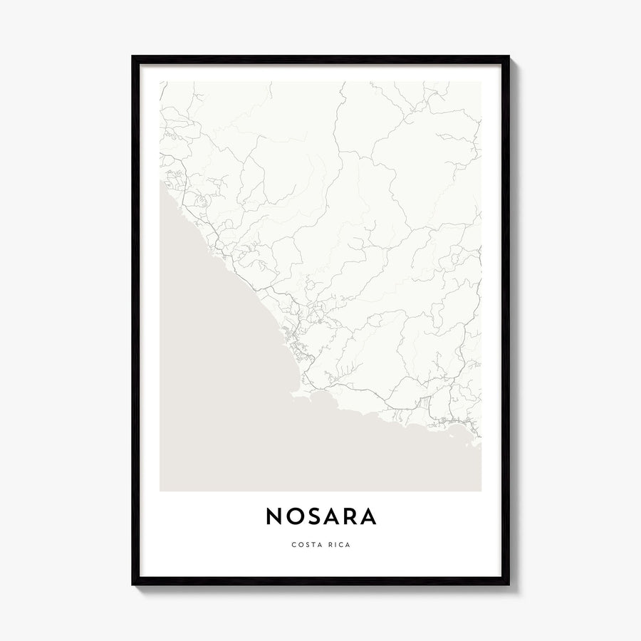 Nosara Map Poster, framed poster mockup