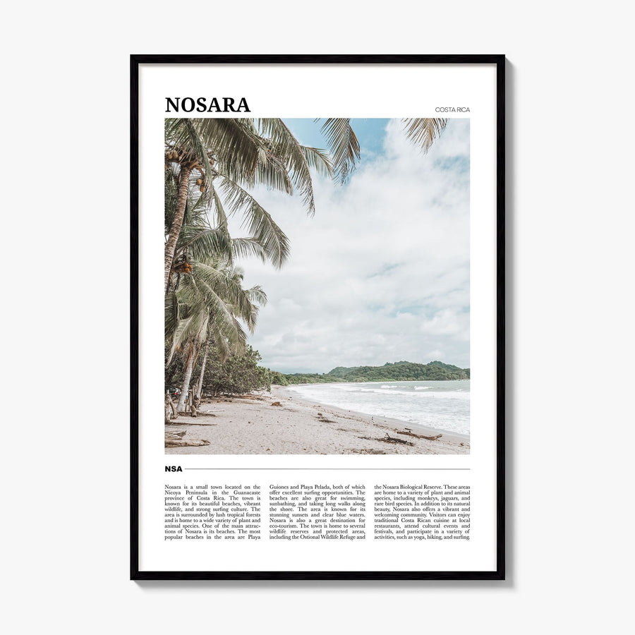 Nosara Travel Poster, framed poster mockup