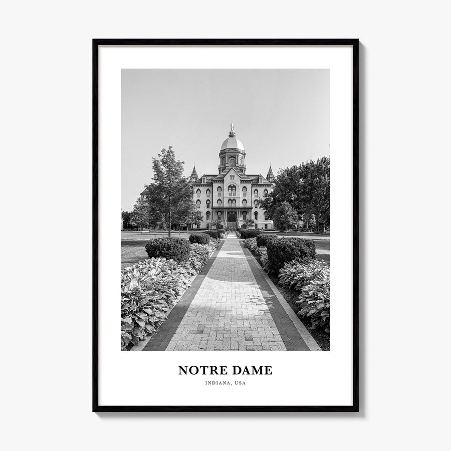 Notre Dame, Indiana Classic Poster, framed poster mockup