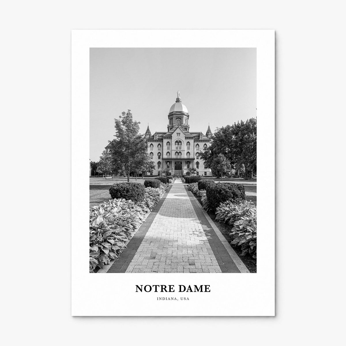 Notre Dame, Indiana Classic Poster, print only (unframed)