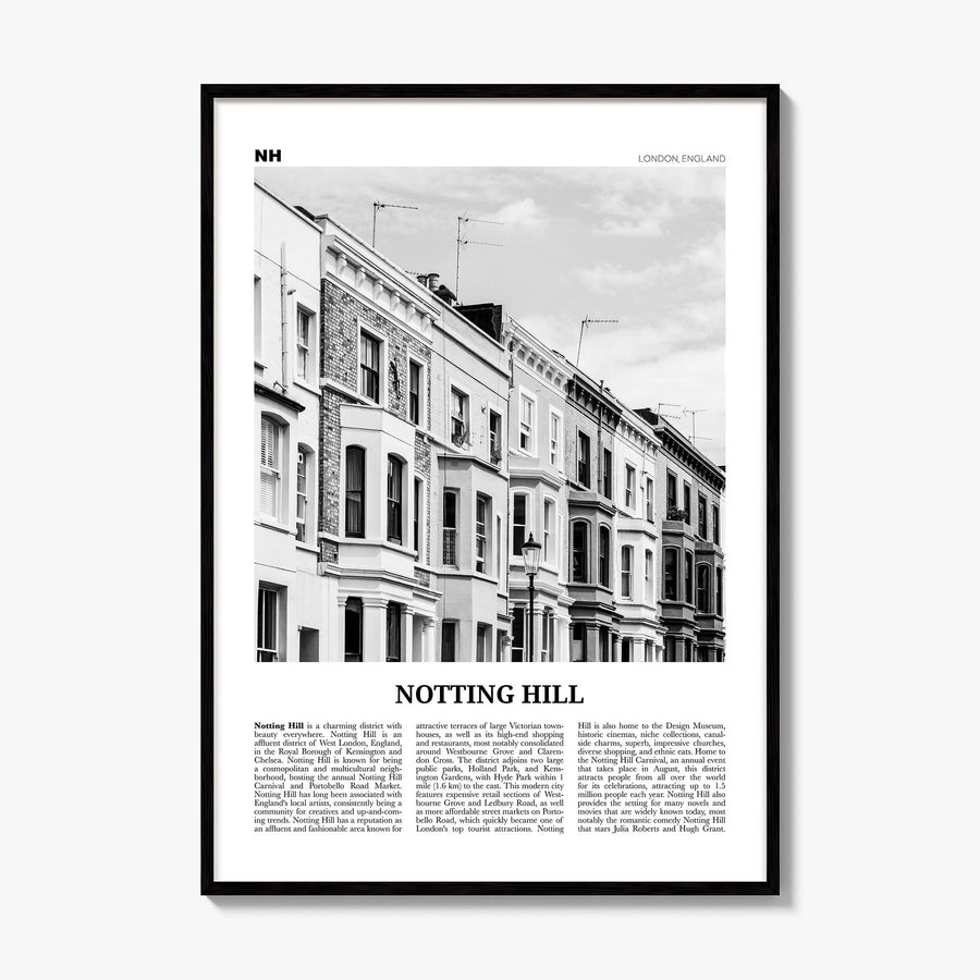 Notting Hill Newspaper Poster, framed poster mockup