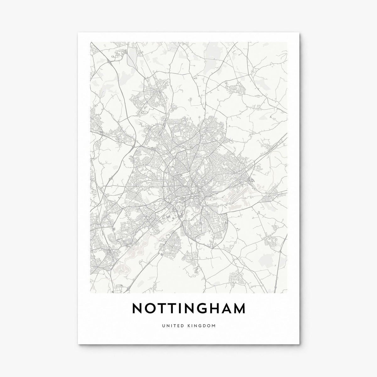 Nottingham Map Poster, print only (unframed)