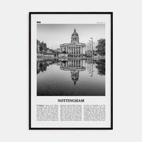 Nottingham Poster Black Wood / 8x12 in Nbourhood Travel B&W Poster