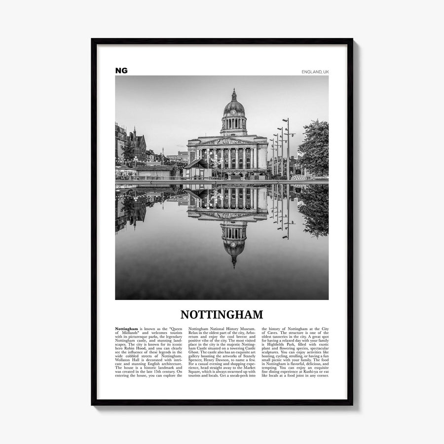 Nottingham Newspaper Poster, framed poster mockup
