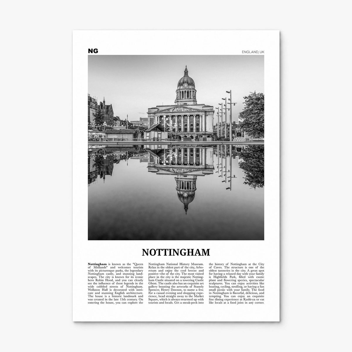 Nottingham Newspaper Poster, print only (unframed)