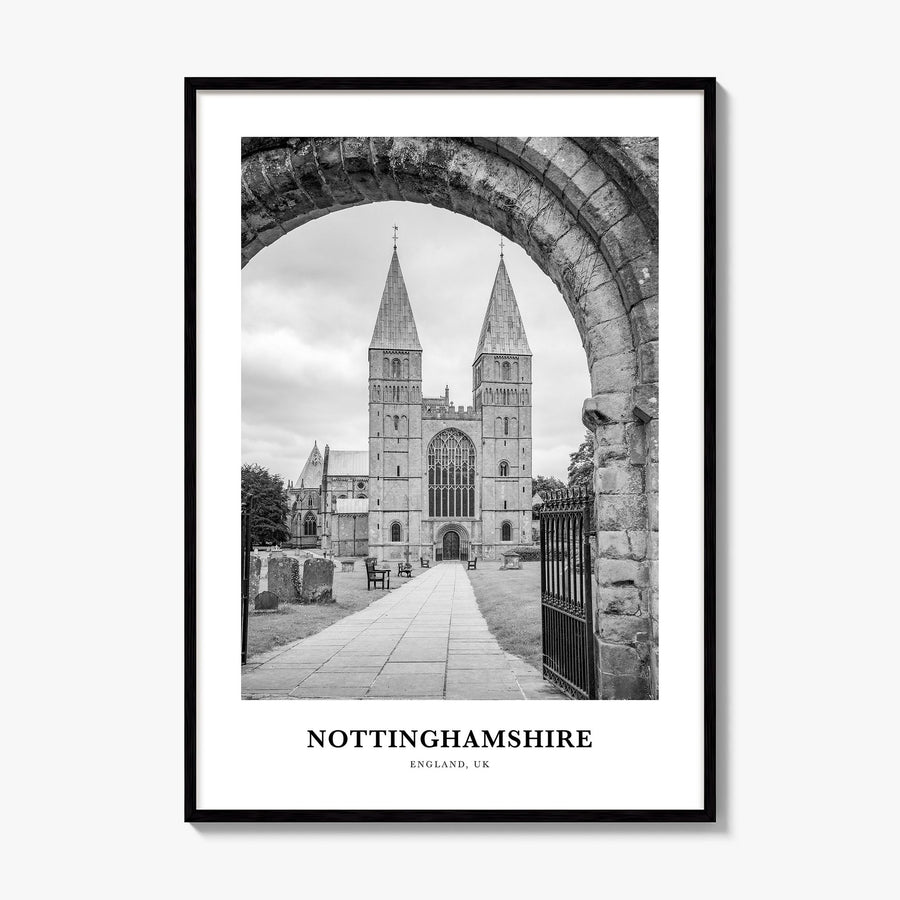 Nottinghamshire Classic Poster, framed poster mockup