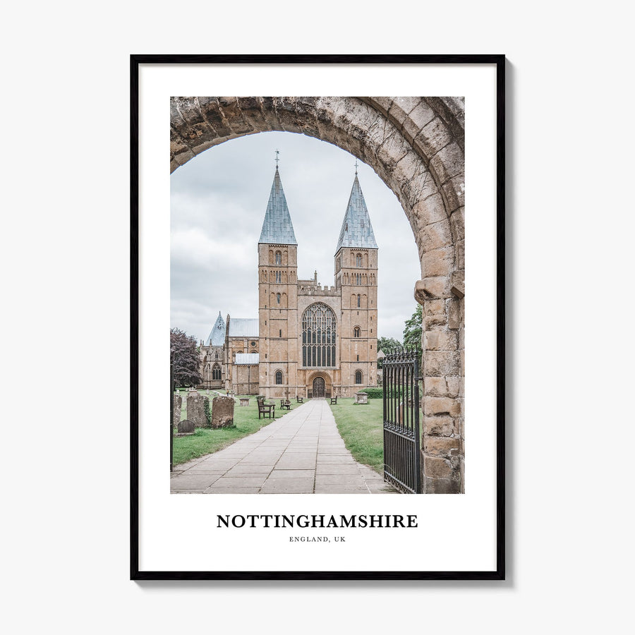 Nottinghamshire Classic Poster, framed poster mockup