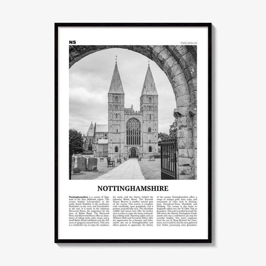 Nottinghamshire Newspaper Poster, framed poster mockup