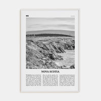 Nova Scotia Poster White Wood / 8x12 in Nbourhood Travel B&W Poster