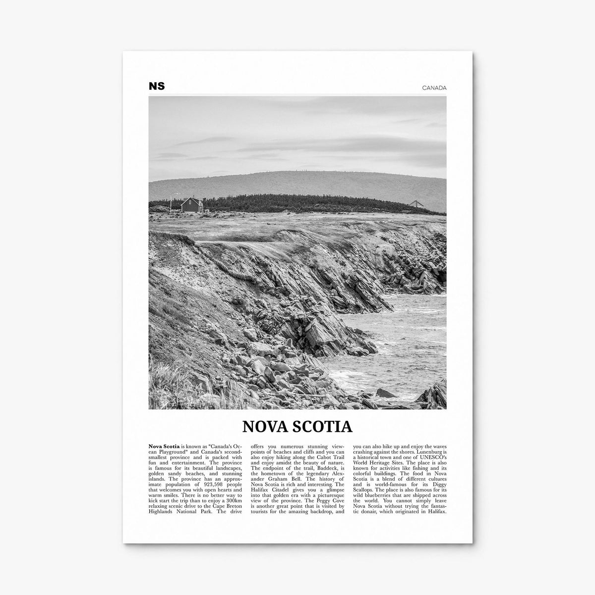 Nova Scotia Newspaper Poster, print only (unframed)
