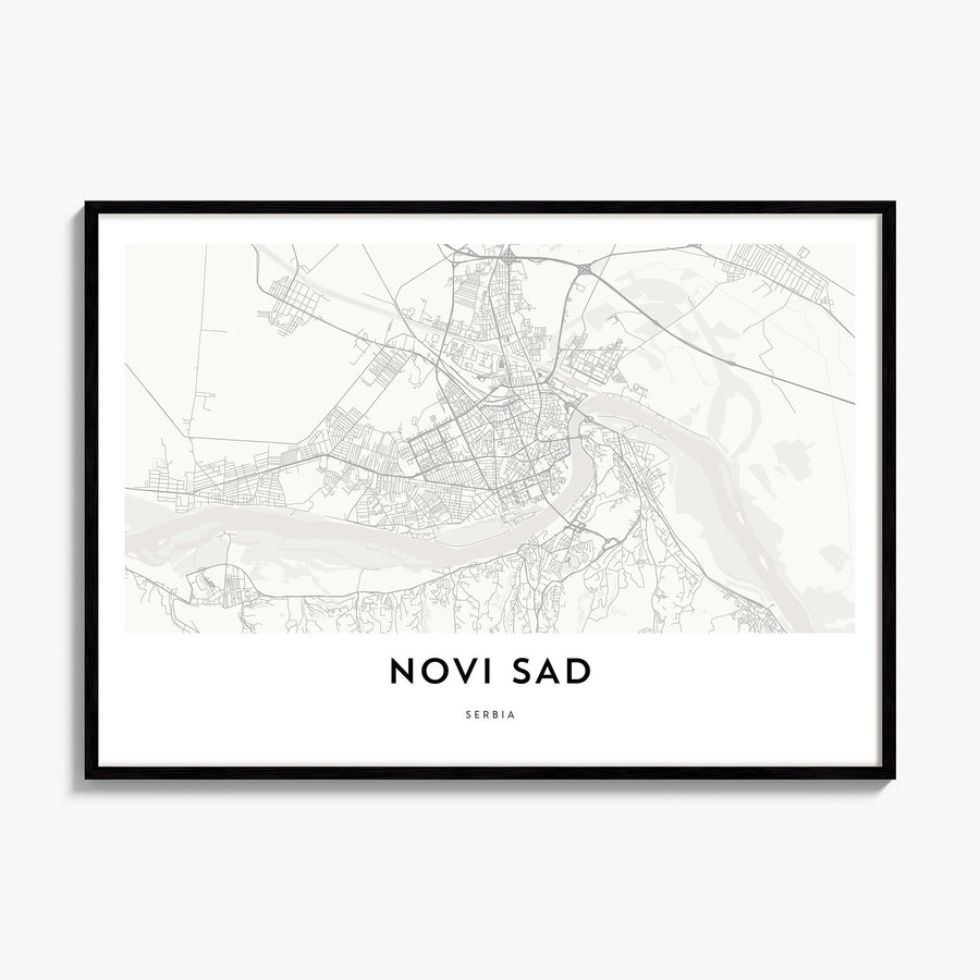 Novi Sad Map Poster, framed poster mockup
