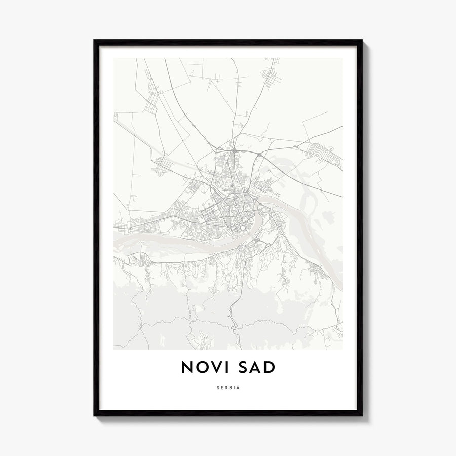 Novi Sad Map Poster, framed poster mockup