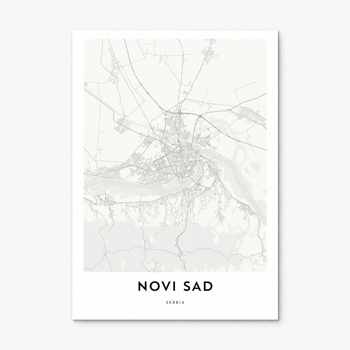 Novi Sad Map Poster, print only (unframed)