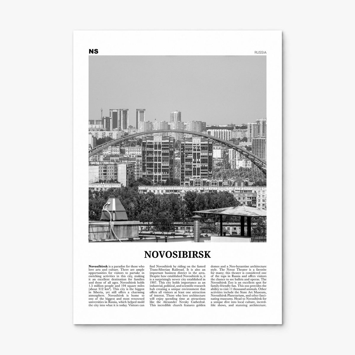 Novosibirsk Newspaper Poster, print only (unframed)