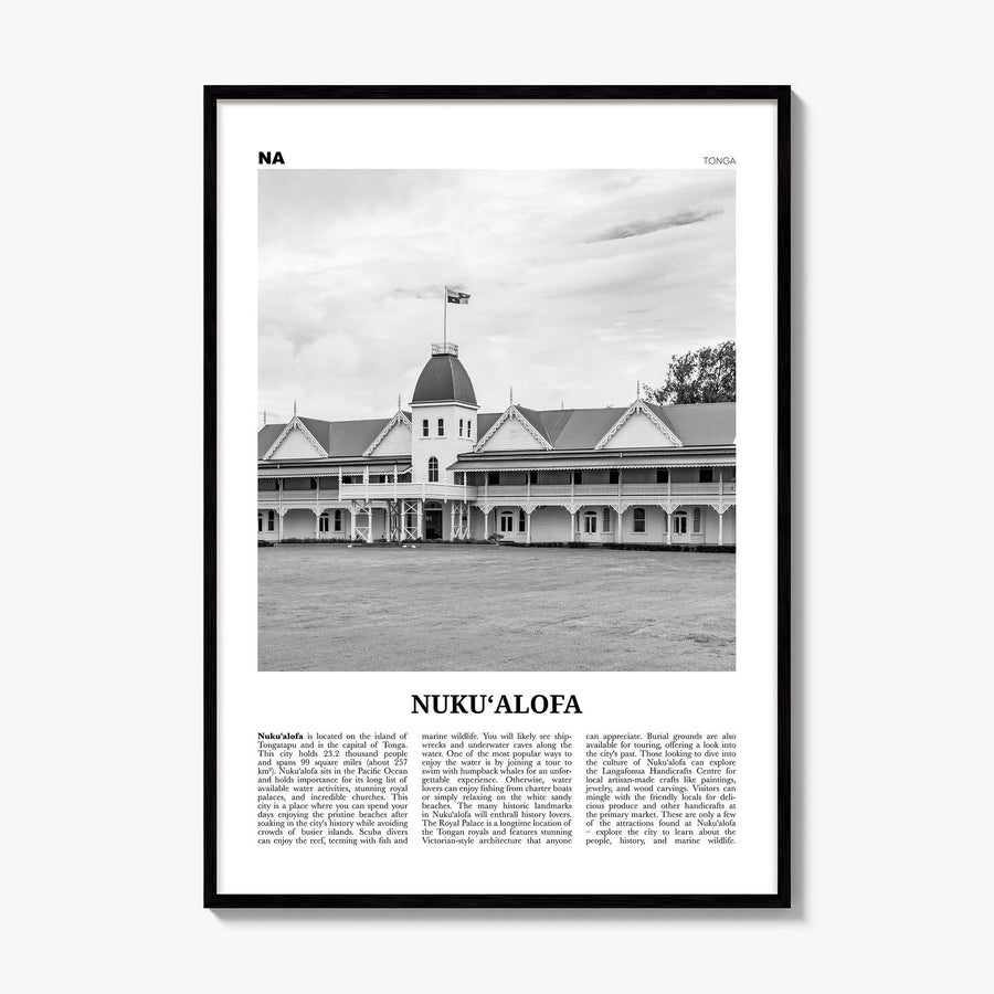 Nuku'alofa Newspaper Poster, framed poster mockup