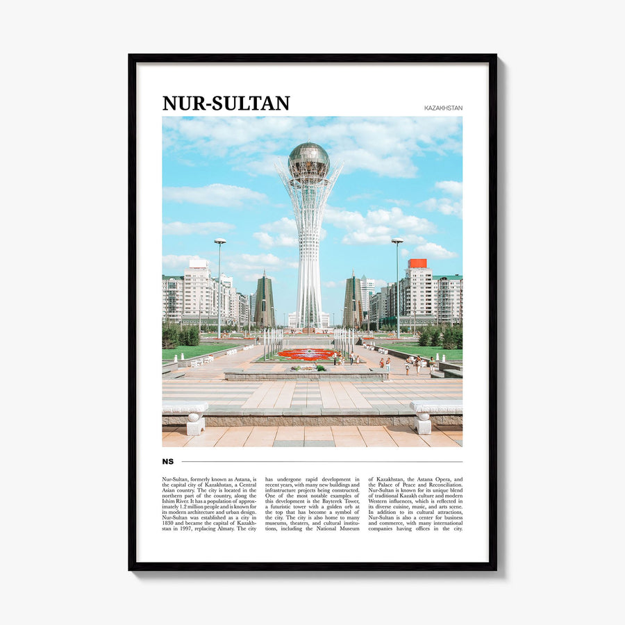Nur-Sultan Travel Poster, framed poster mockup