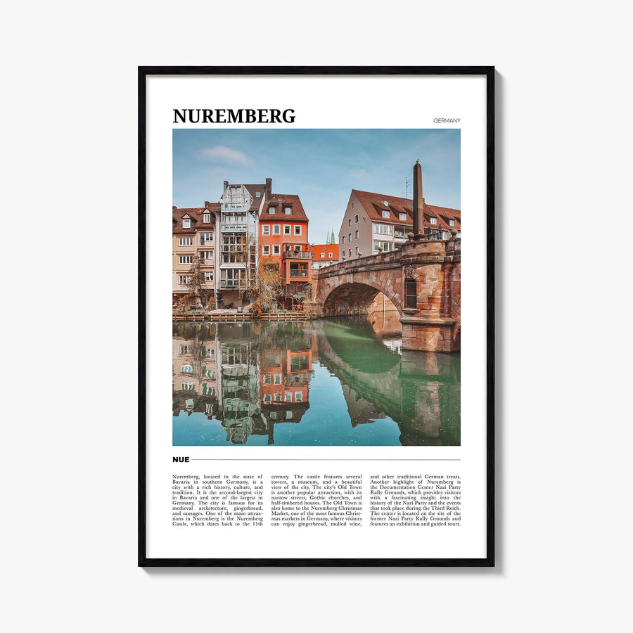 Nuremberg colorful travel poster of Germany – vertical wall art, unframed print shown in interior mockup