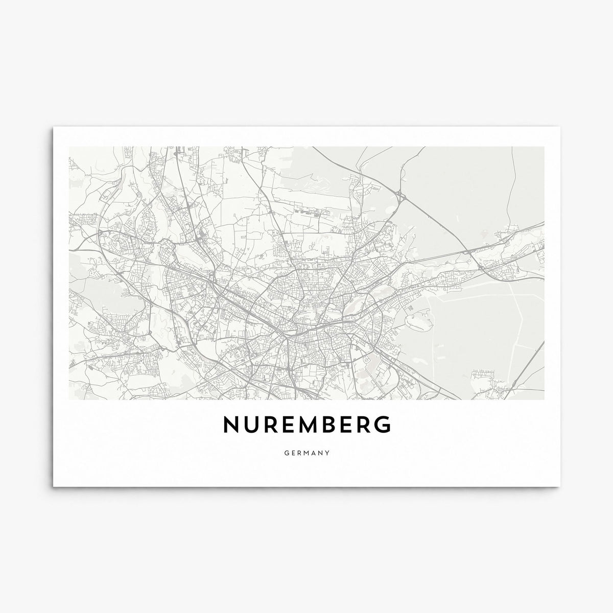 Nuremberg Map Poster, print only (unframed)
