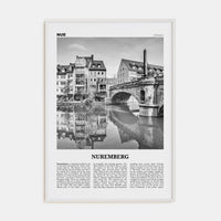 Nuremberg Poster White Wood / 8x12 in Nbourhood Travel B&W Poster