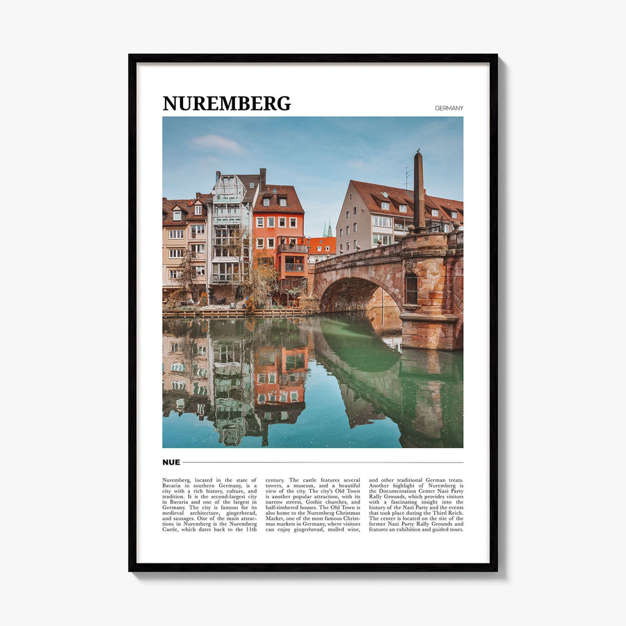 Nuremberg Travel Poster, framed poster mockup