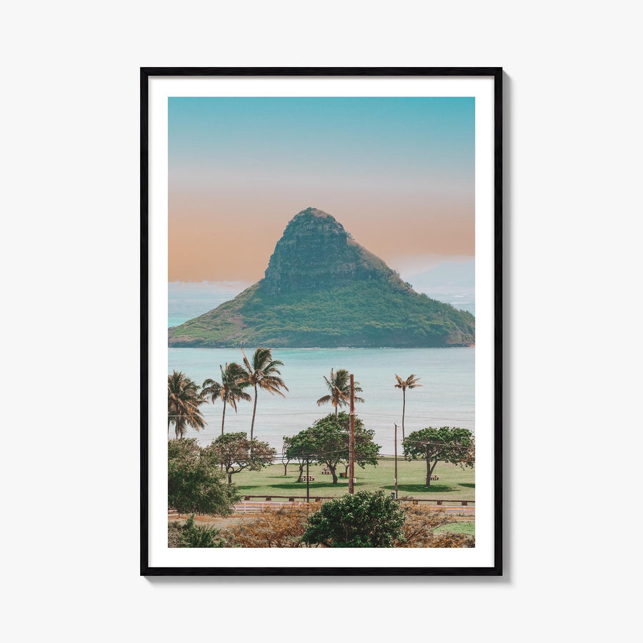 O‘ahu no. 1 colorful photo poster of Hawaii, USA – vertical wall art, unframed print shown in interior mockup
