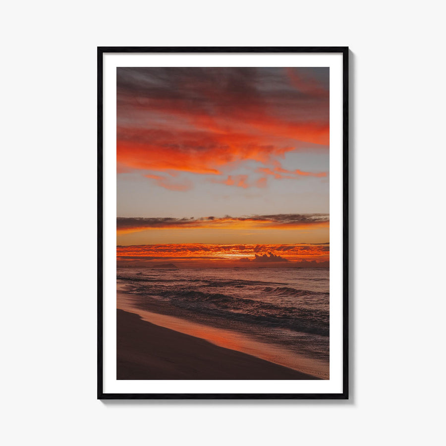 O‘ahu no. 2 colorful photo poster of Hawaii, USA – vertical wall art, unframed print shown in interior mockup