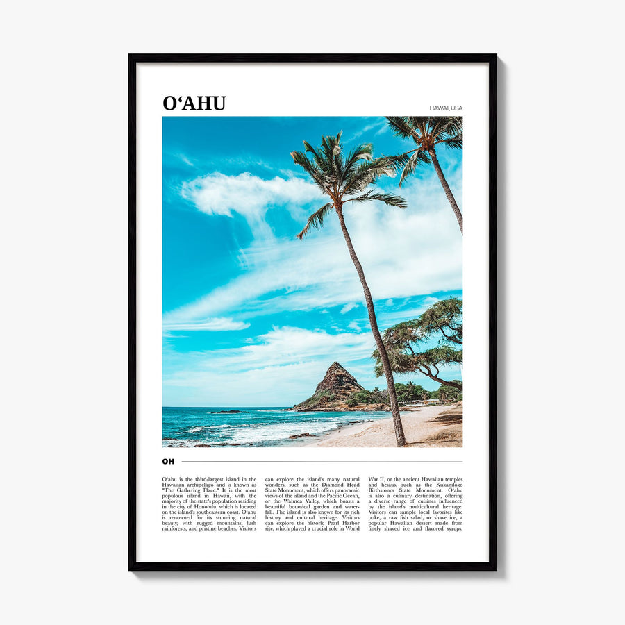 o'Ahu Travel Poster, framed poster mockup