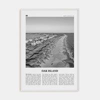 Oak Island Poster White Wood / 8x12 in Nbourhood Travel B&W Poster