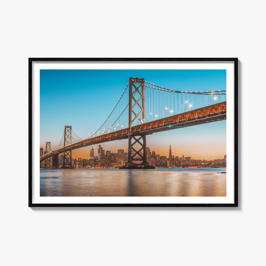 Oakland colorful photo poster of California, USA – horizontal wall art, unframed print shown in interior mockup