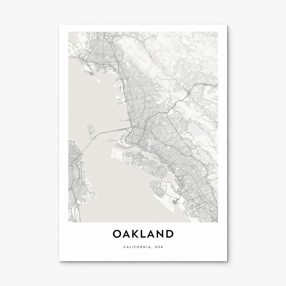 Oakland Map Poster, print only (unframed)