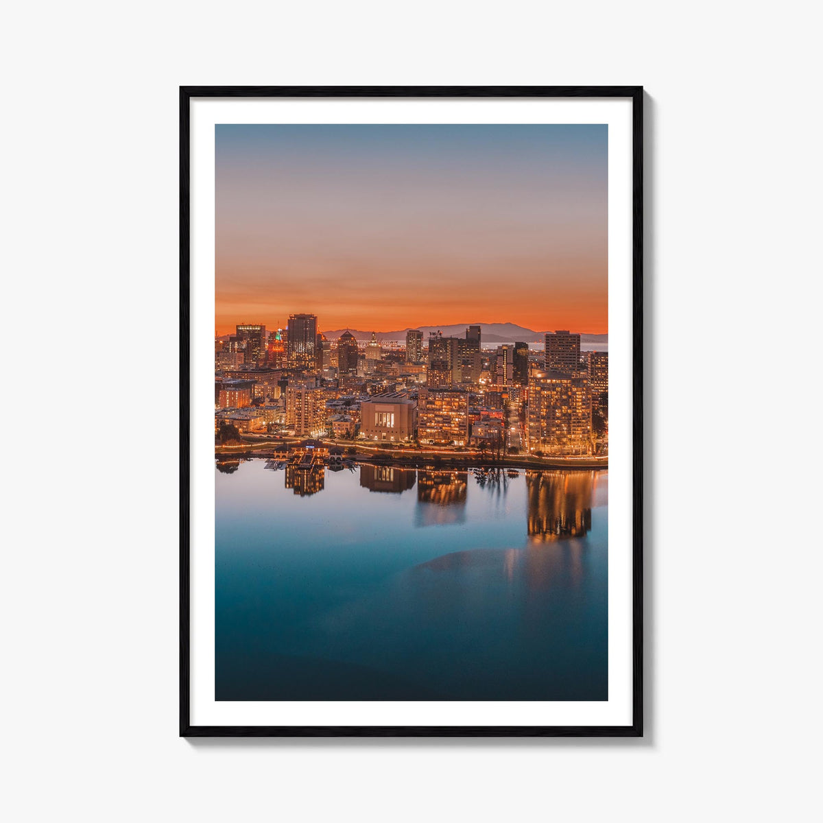 Oakland no. 1 colorful photo poster of California, USA – vertical wall art, unframed print shown in interior mockup