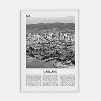 Oakland No 1 Poster White Wood / 8x12 in Nbourhood Travel B&W Poster