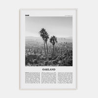 Oakland No 2 Poster White Wood / 8x12 in Nbourhood Travel B&W Poster