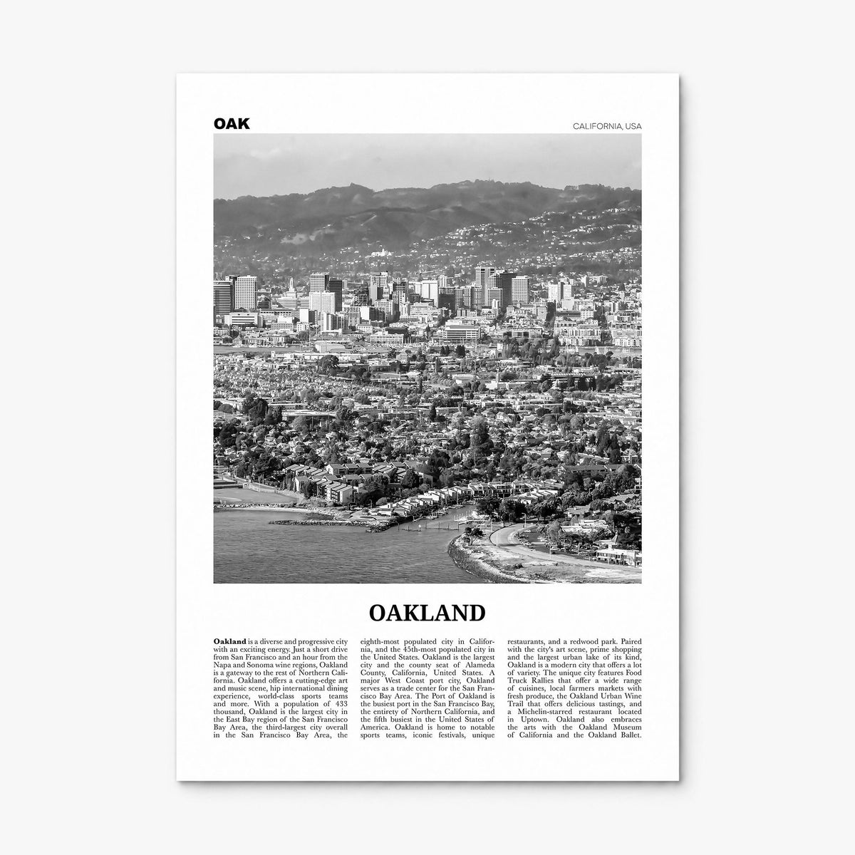 Oakland Newspaper No 1 Poster, print only (unframed)