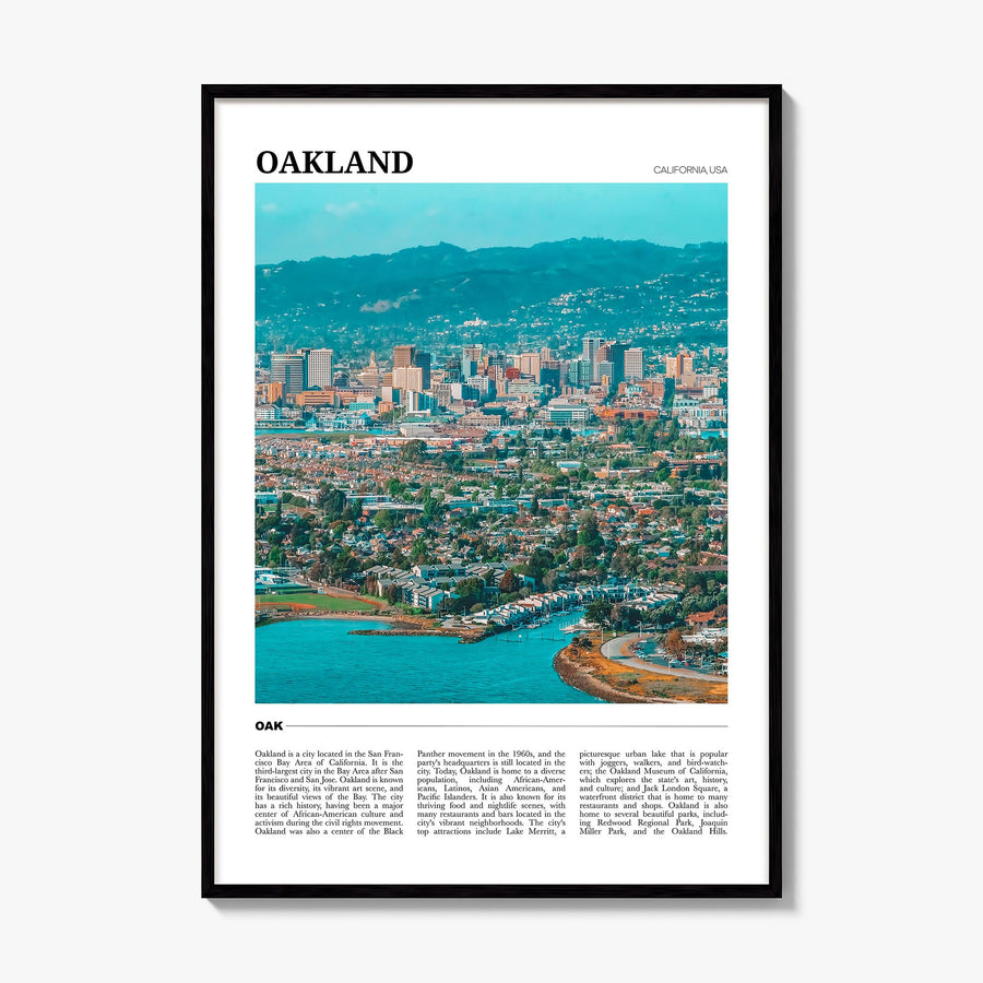 Oakland Travel Poster, framed poster mockup