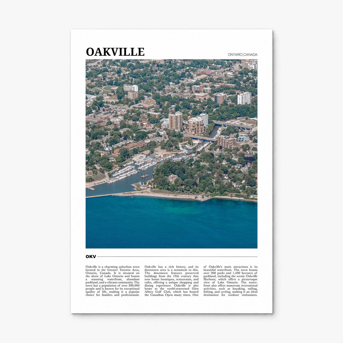 Oakville Travel Poster, print only (unframed)