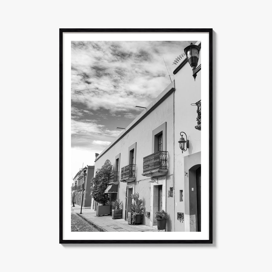 Oaxaca de Juárez black & white photo poster of Mexico – vertical wall art, unframed print shown in interior mockup