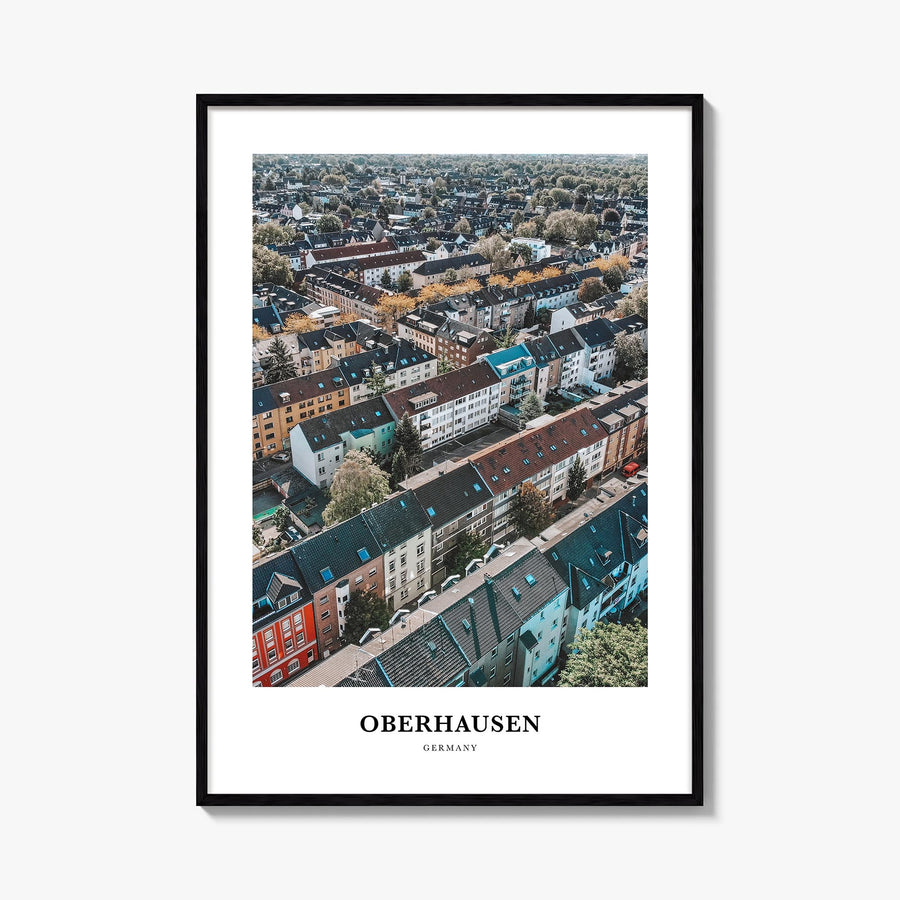 Oberhausen colorful classic poster of Germany – vertical wall art, unframed print shown in interior mockup