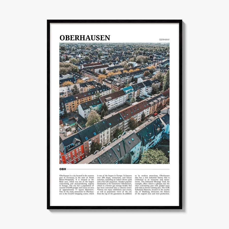 Oberhausen Travel Poster, framed poster mockup