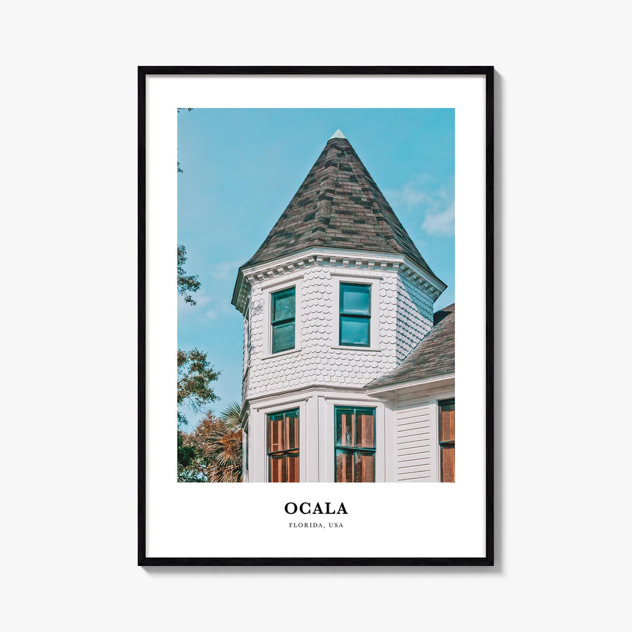 Ocala colorful classic poster of Florida, USA – vertical wall art, unframed print shown in interior mockup