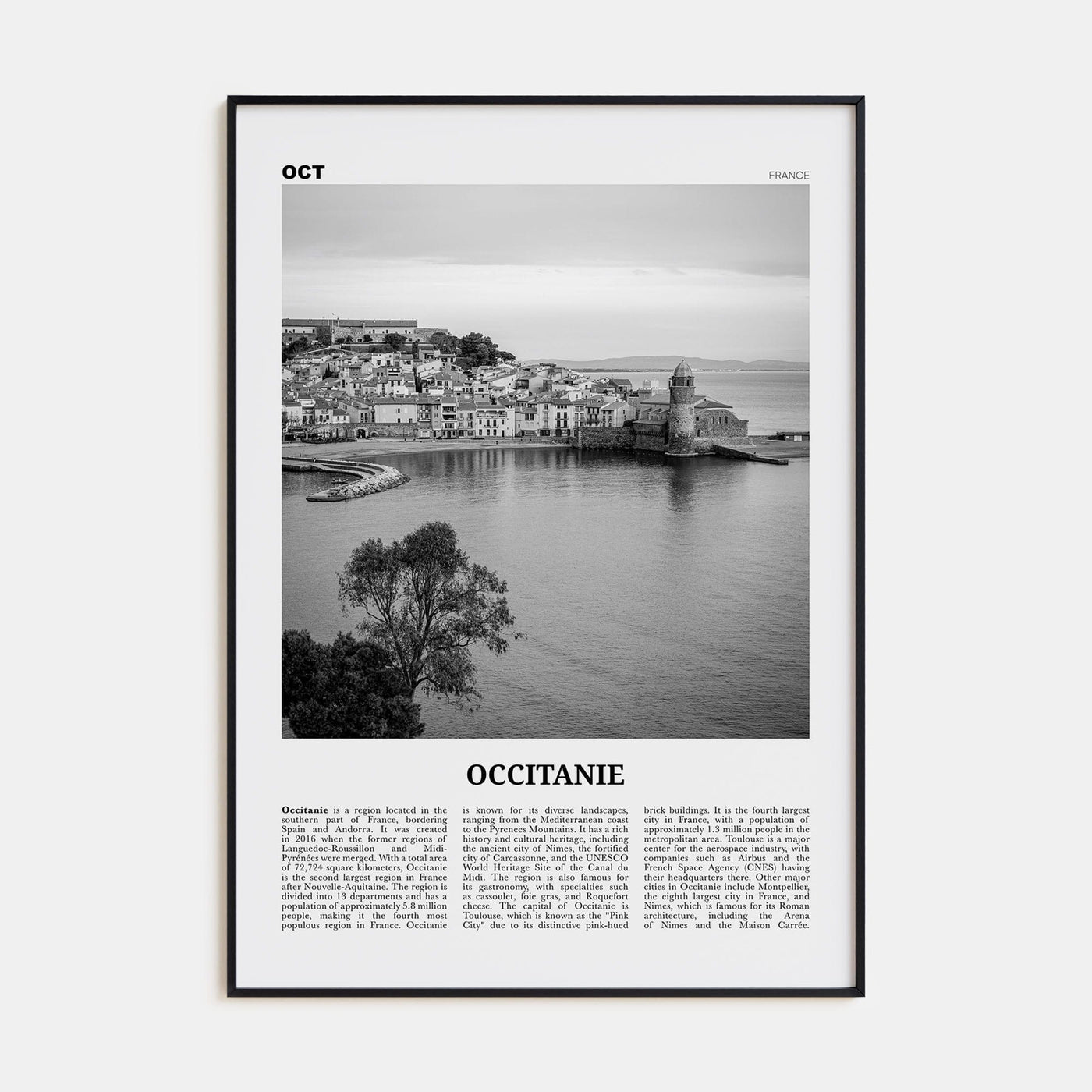 Occitanie Poster None / 8x12 in Nbourhood Travel B&W Poster