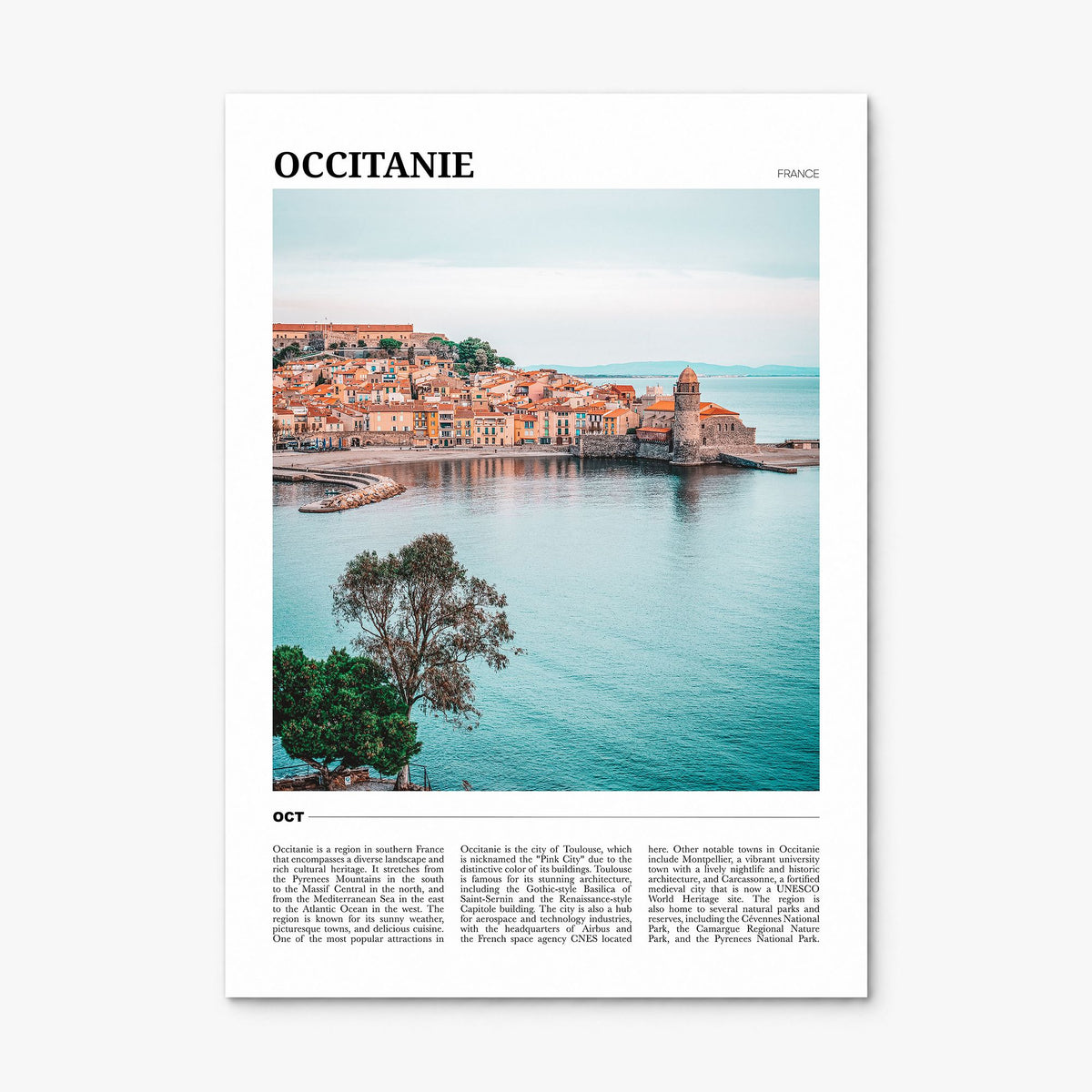 Occitanie Travel Poster, print only (unframed)